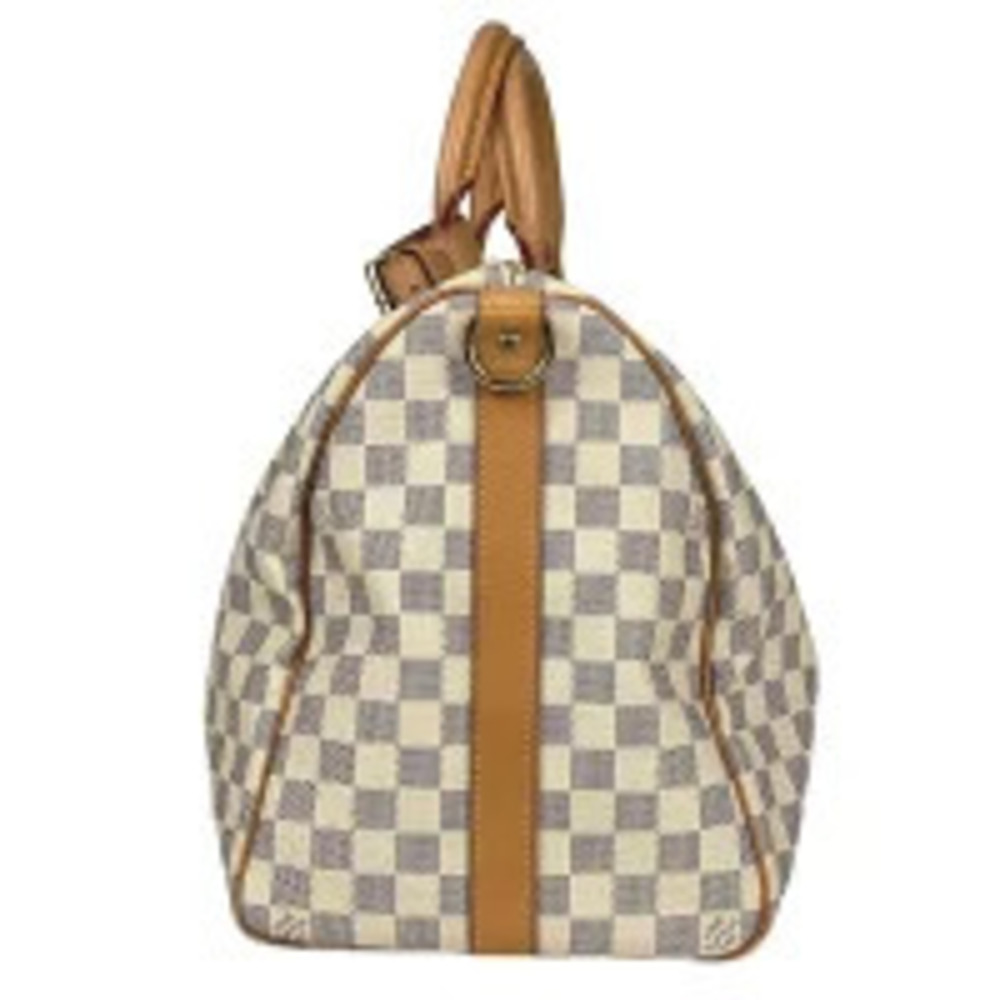 Louis Vuitton Keepall Bandoulire Shoulder Bag Boston Damier Azur White - Picture 2 of 7